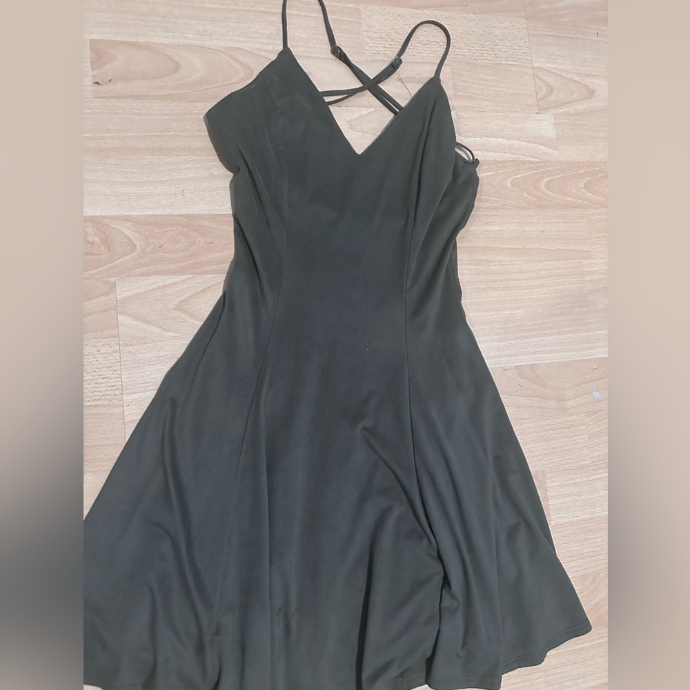 Olive color mini dress in a size s S